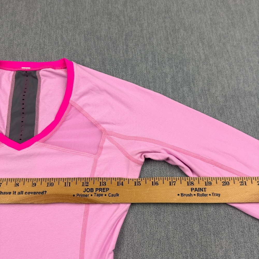 Lululemon Shirt Womens 2 Heathered Pink Pace Pusher Long Sleeve Athletic Yoga - Picture 6 of 13